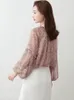 Blouses femininas M-4xl Mulheres doces design elegantes dobras transparentes de moda respirável solto ulzzang feminino All-Match Summer Leisure