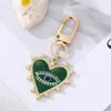 Keychains Religious Keychain & Keyring Gold Color Multicolor Enamel Heart Evil Eye Imitation Pearl For Couples Bag Car Phone Jewelry Gifts