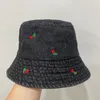 Wide Brim Hats Outdor Fisherman Hat Vintage Embroidered Women's Stylish Foldable Windproof Sun Protection For Ladies