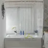 Shower Curtains Transparent Shower Curtains Simple Waterproof PEVA Bath Curtain Mildewproof Bathing Cover High Quality with 12pcs Plastic Hooks 230919