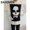 Herensweaters ZAZOMDE Wintertruien voor mannen Trui met doodshoofdpatroon Mode Losse trui Trendstraat Hiphop-gebreide truien J230920