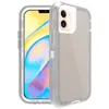 Cajas de teléfono de parachoques híbrido claro para iPhone 15 14 13 12 11 Pro Max XR XS X 6 7 8 Plus Funda de teléfono dura transparente resistente PC TPU 3 en 1