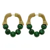 Stud The Green Beads Metallohrringe im europäischen und amerikanischen Stil Hip Hop Punk Persönlichkeit Mode Frau Reiseaccessoires 230920