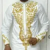 Vêtements ethniques Vetement Femme 2021 Hommes Vêtements Bazin Riche Chemise africaine pour robes d'impression traditionnelles de taille plus broderie Pa244s