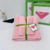 Soft 2pcs/set designer towels bathroom bedroom beach towel thicken solid color letters embroidery women mens kids cotton washcloth water absorption JF011 E23