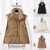 Gilet da donna Gilet in cotone 2023 Autunno e inverno Colletto rialzato Senza maniche Giacca con cappuccio da donna in pile