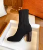 Luxury Men Silhouette Silhouette Buty Martin Boots Winter Strate Fabric Krótkie buty nadrukowane obcasy kwiatowe damskie buty