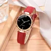 Wristwatches Top Style Fashion Women's Luxury Leather Band Analog Quartz WristWatch Ladies Watch Women Dress Black Clock