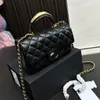 Frauen Luxus Tasche Umhängetasche Metall Griff WOC Schulter Tasche Klassische Mode Mini Tasche Mini Handtasche Metall Kette Tasche Handtasche