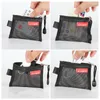 Titulaires de cartes Mini Mesh Coin Sacs Argent Écouteur Ligne de données Stockage Bus ID Titulaire Zipper Pochette Voyage Portable Petit