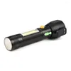 Ficklampor facklor Panyue LED Torch Tactical 5 -lägen XPE COB Light with Emergency Tool Hammer USB Charger 18650 för cykel