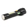 مشاعل الأشعة المشاعل Panyue LED Torch Torch 5 أوضاع XPE COB Light مع أداة الطوارئ Hammer USB Charger 18650 للدراجة