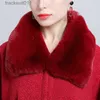 Kobiety Women Cape Wysoka jakość Kobieta Zimowa kurtka odzieżowa Faux Fur Cloak Plus Size Woolen Solid Poncho Office Warm's Land's Capes L230920