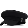 Berets letnia siatka oddychająca czapki wojskowe mężczyźni Casual Cadet Army Cap Unikalny projekt Vintage Flat Top Hat