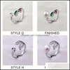 Paramètres de bijoux Nouveau DIY Perle Bague Mode 925 Sier Zircon Pour Femmes Taille Réglable Cadeau De Noël 25 Drop Livraison Dhgarden Otpqg