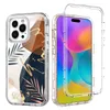 Heavy Duty Three Layer Defender Phone Case For Iphone 15 11 12 13 14 Pro Max 14Plus 12Mini XR XsMax SE 8Plus Shockproof Transparent Clear Armor Hard Marble Cover