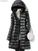 Piumino da donna Parka Piumino lungo da donna Casual Piumino sottile ultra leggero Inverno Elegante moda Giacca con cappuccio Lady Solid Down Parka Capispalla L230920