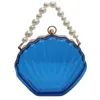 Evening Bags For Women 2023 Transparent Shell Bag Clutch Box Handbags Pearl Chain Crossbody Acrylic Purse Shoulder