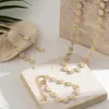 Łańcuchy kolorowe kolczyki kwiatowe stokrotki Bransoletka Naszyjnik dla kobiet dziewczęta Złoty kolor delikatny zestaw biżuterii prezenty
