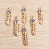 S3779 Fashion Jewelry Accessory Alloy Enamel Evil Eye DIY Leaf Pendant Blue Eyes Pendants 5pcs/pack