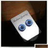 Ear Cuff 6-12Mm Blue Evil Eye Stainless Steel Magnetic Stud Clip On Earrings For Men Women Punk Hypoallergenic No Pierced Turkey Drop Dh2J6