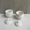 Bouteilles de stockage réservoir rond moule en Silicone petit pot boîte à bijoux plâtre bricolage poterie décoration de la maison