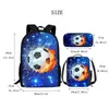 Outdoor-Taschen Sport Fußball Rucksack für Jungen mit Mittagessen Federmäppchen Galaxy Kindergarten Laptop schlanke Wäschetasche