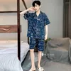 Mannen Nachtkleding Zomer Heren Pyjama Pyjama Set Nachtkleding Grote L 5XL 6XL Shirts Shorts Pyjama Homewear