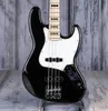 Geddy Lee Artist Series Jazz Bass Noir Guitare basse électrique 4 cordes Manche en érable, incrustation de bloc noir, reliure de touche noire