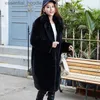 Women's Fur Faux Fur Winter Long Warm Thick Blue White Fluffy Faux Fur Coat Women 2022 Loose Casual Korean Style Fashion L230920