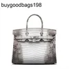 Himalaias bolsas de couro genuíno tailandês puro crocodilo das mulheres aishi highend bolsa luxo 30 grande capacidade w6d1