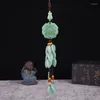 Keychains Car Pendant Out Of The Buddha And Into Safe Chinese Style High-end Jade Interior Pixiu Rearview Mirror