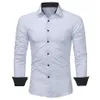 Mens Shirts Formal Italian Dress Designer Shirts Regular Fit Solid Striped Formal Business Casual Shirts268F