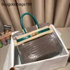 Himalayans Handbags Genuine Leather Designers Higquality Handmade Wax Thread Alligator Bag 25 Classic Highend Womens p Lp74