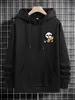 Herrtröjor tröjor tecknade filmer roliga panda trycker män hoodie pocket personlighet streetwear hip hopp överdimensionerade manliga hoody bekväma nya klädlor230920