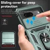 Casos de suporte de anel magnético híbrido à prova de choque para Google Pixel 7A 8 Pro 7 6A 6 Suporte de camada dupla Slide Camera Lens Capa protetora Funda