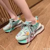 Dress Shoes 2022 Fashion Colorblock Breathable Mesh Clunky Boots Spring New Height Increasing Insole Casual Women's Shoes women sneakers x0920