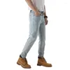 Jeans masculinos chegam homens verão jeams estiramento fino diário trabalho clássico longo marca calças masculino magro roupas casuais