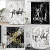 Shower Curtains Get Naked Marble Shower Curtain White Black Grey Abstract Design Bathroom Curtain Decor Texture Art Home Bath Decor Bathtub Set 230920