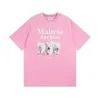 メンズTシャツ韓国ファッションブランドWaikei Ykstudios Zuer Yilin Puppy Print半袖男性/女性TシャツINS