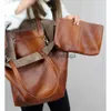 Axelväskor överdimensionerade shopparväska läderkvalitet för kvinnor handväskor och pursar lyxig casual tote rese handväska retro axel störstaylyslbags