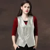 Femmes en cuir Faux printemps automne PU gilet col en V simple boutonnage femmes moto gilets sans manches Top 5XL Y196 230919