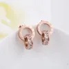 Designer Fashion Earrings Titanium Steel Roman Digital Double Ring Buckle With Diamond Ear Studs Ear Jewelry