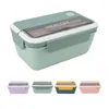 Dinnerware Japanese Bentox Box 1400ml Microwave Safe Lunch Container Divider Designed Multifunction Cover Portable With Spoon For Students