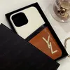 För iPhone 15 Pro Max Designer Phone Case Fashion Syming Color Card Pocket Phonecase Luxury Crystal Letter Cover Shell för 14 13 12 11 -5