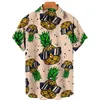 Camisas casuales para hombres Patrón de frutas de verano hawaiano Tropical 3D Impreso Playa de gran tamaño Vacaciones vintage para la moda Venta de manga corta