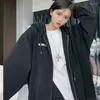 Sweat-shirt à capuche pour femmes, fermeture éclair, décontracté, Harajuku, couleur unie, Hip-Hop, manches longues, manteaux créatifs tout-mathématiques, vêtements