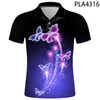 Męskie polo polo homme motyl moda streetwear męskie koszule swobodne hombres harajuku cool 3D nadrukowana koszula z krótkim rękawem ropa