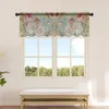 Curtain Peony Flower Vintage Tulle Kitchen Small Window Valance Sheer Short Bedroom Living Room Home Decor Voile Drapes