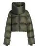 Parka da donna in piumino invernale casual nero oversize cappotto a bolle per le donne moda cerniera sciarpa collo piumini corti verde Parka streetwear 230920